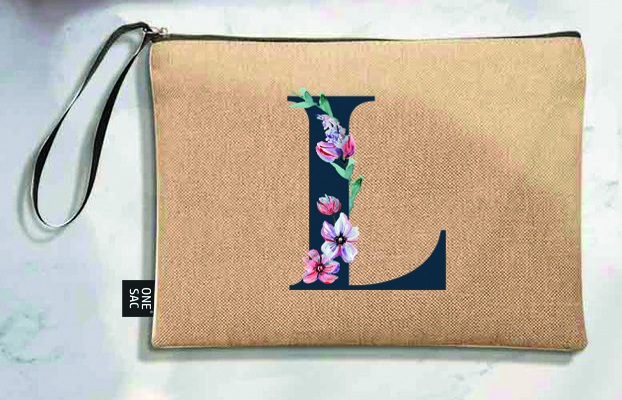 Bolso de mano letra l una pieza (diseño variado) (25×18×1 )